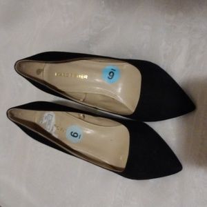 Marc Fisher black suede block heels